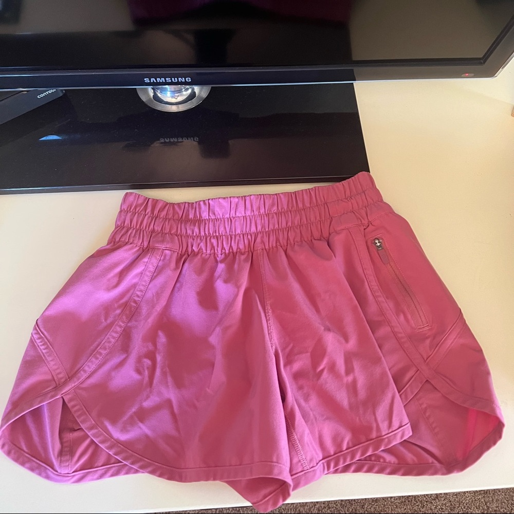 Pink lululemon tracker shorts